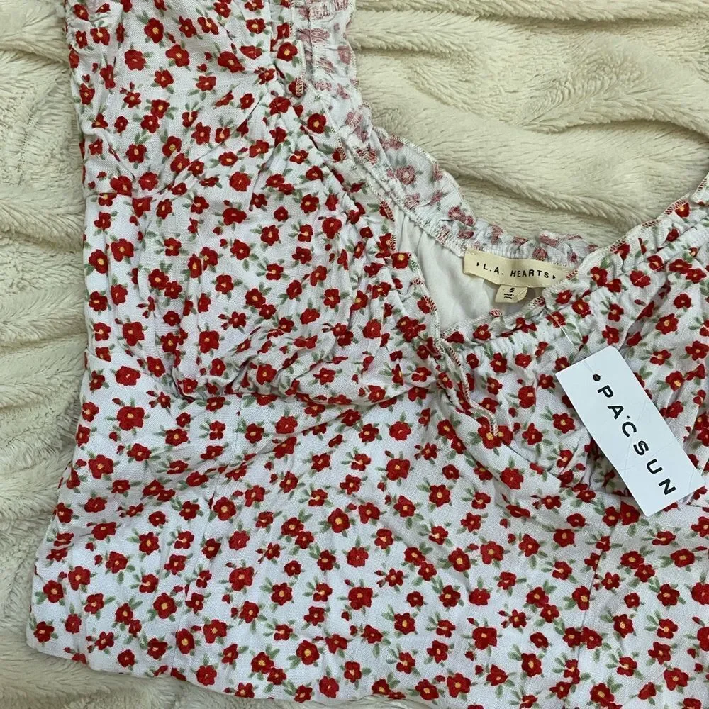 NWT PacSun L.A. Hearts floral blouse SMALL BRAND NEW WITH TAGS - Picture 3 of 5